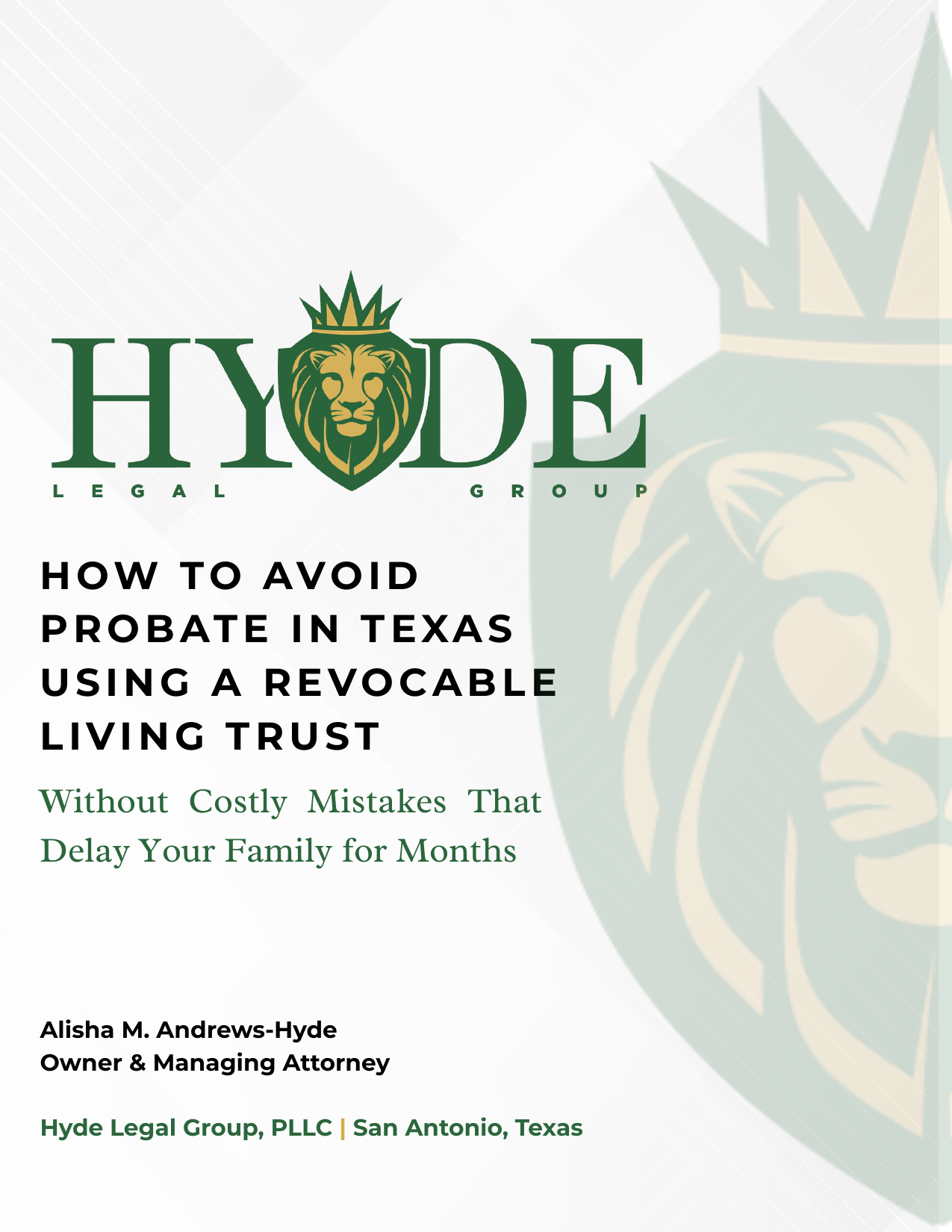 How to Avoid Probate in Texas Using a Revocable Living Trust, guide cover